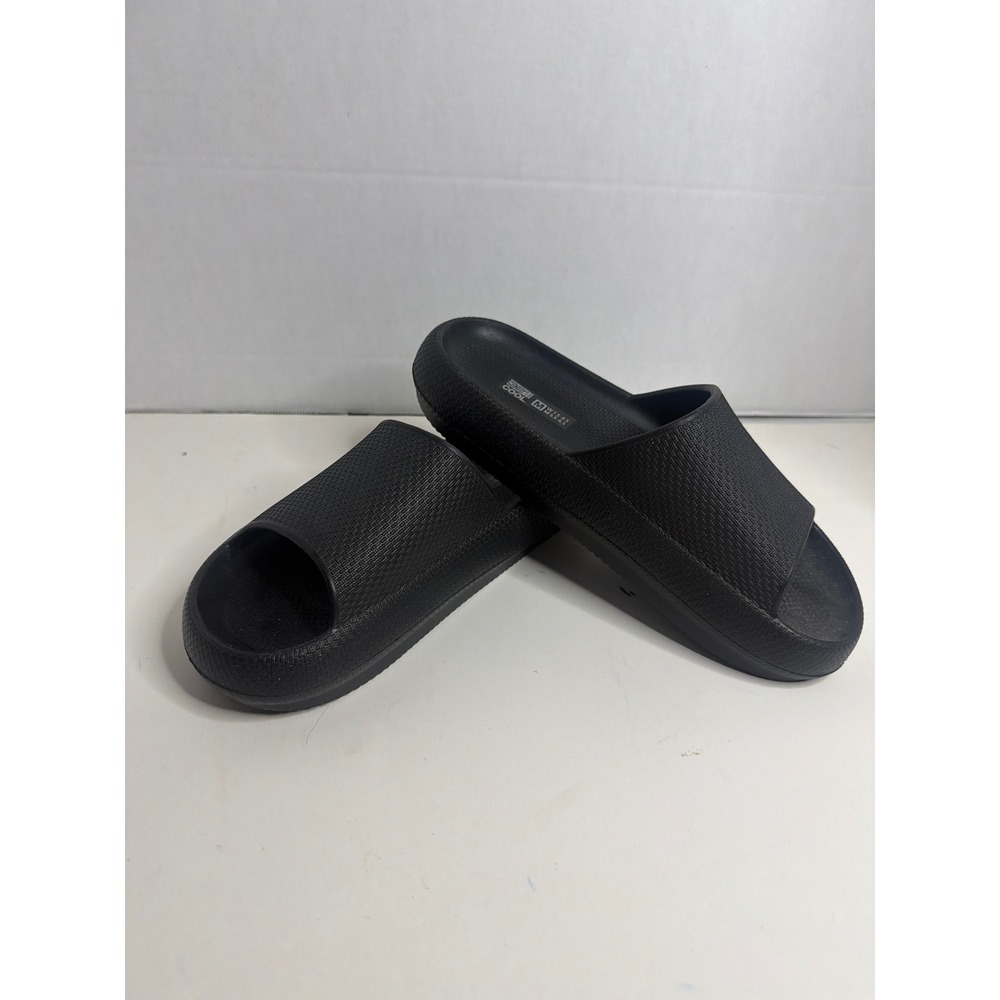 32 Degrees Cool Black Cushion Slides Sandals Womens Medium 7.5-8.5 Mens 5.5-6.5